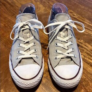 Converse All Star Sneakers Gray with Purple Plaid Double Tongue Womens 10 CLEAN!